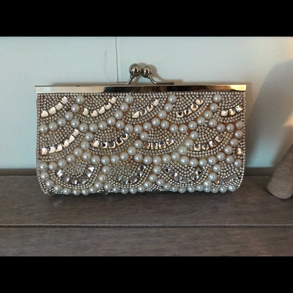 RSVP Handbags - Pearl and crystal clutch